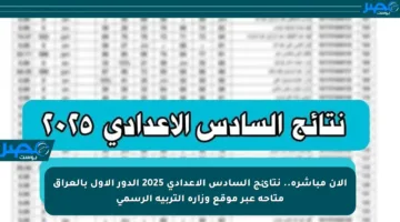 الآن مباشرة.. نتائج السادس الإعدادي 2025 الدور الأول بالعراق متاحة عبر موقع وزارة التربية الرسمي